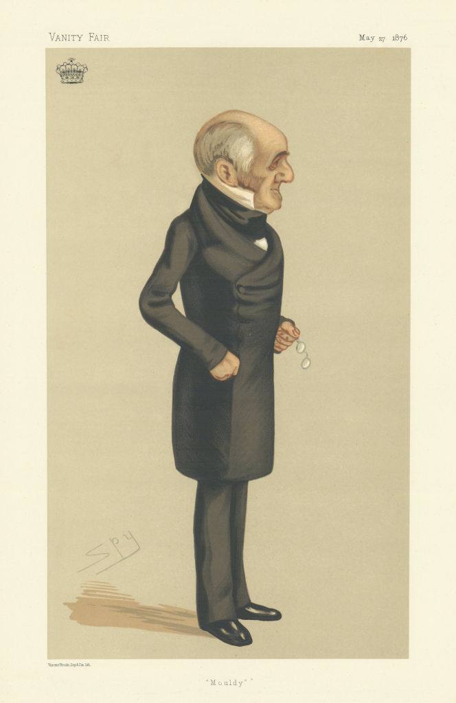 VANITY FAIR SPY CARTOON The Earl of Powis 'Mouldy' Cambs 1876 old print