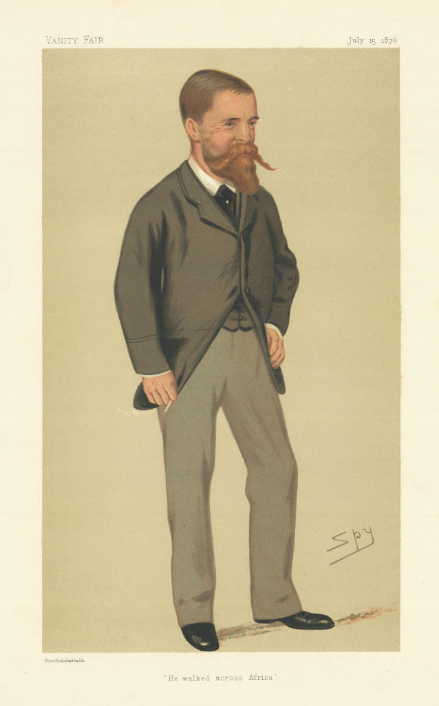 VANITY FAIR SPY CARTOON Lieutenant Verney Cameron 'He walked across Africa' 1876