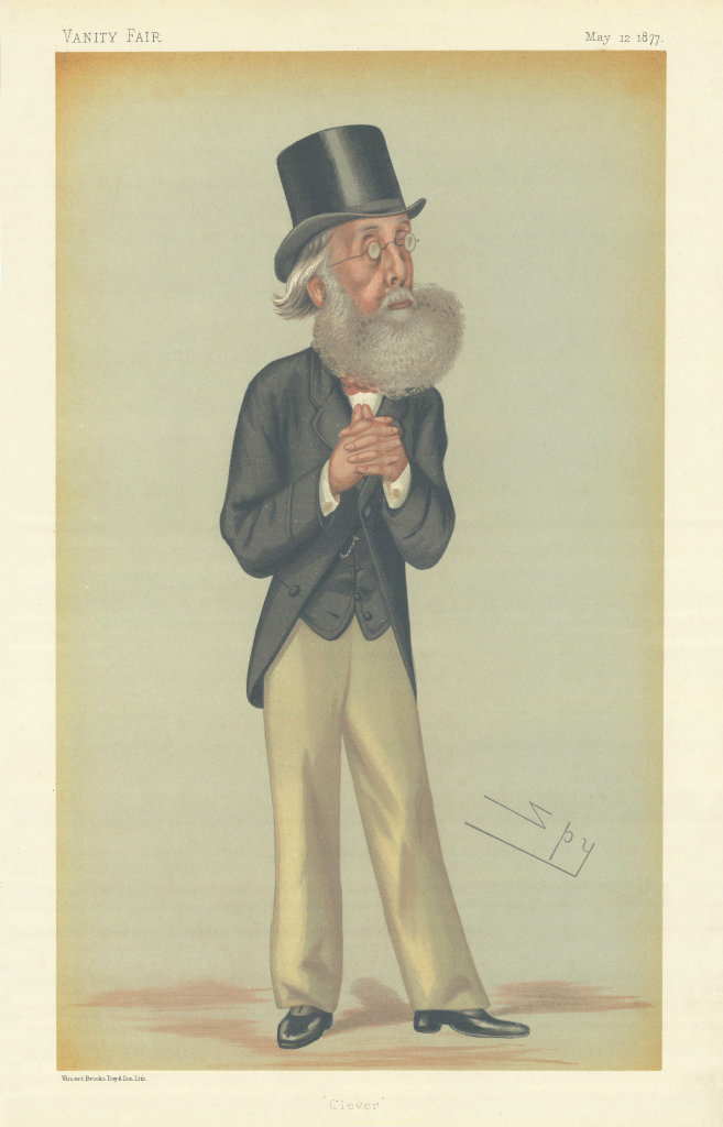 VANITY FAIR SPY CARTOON William Bromley Davenport 'Clever' Politics 1877 print