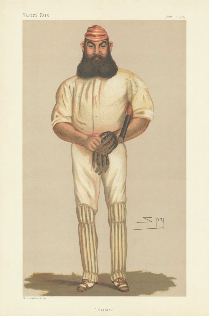 VANITY FAIR SPY CARTOON W.G. (William Gilbert) Grace 'Cricket' Batsman 1877
