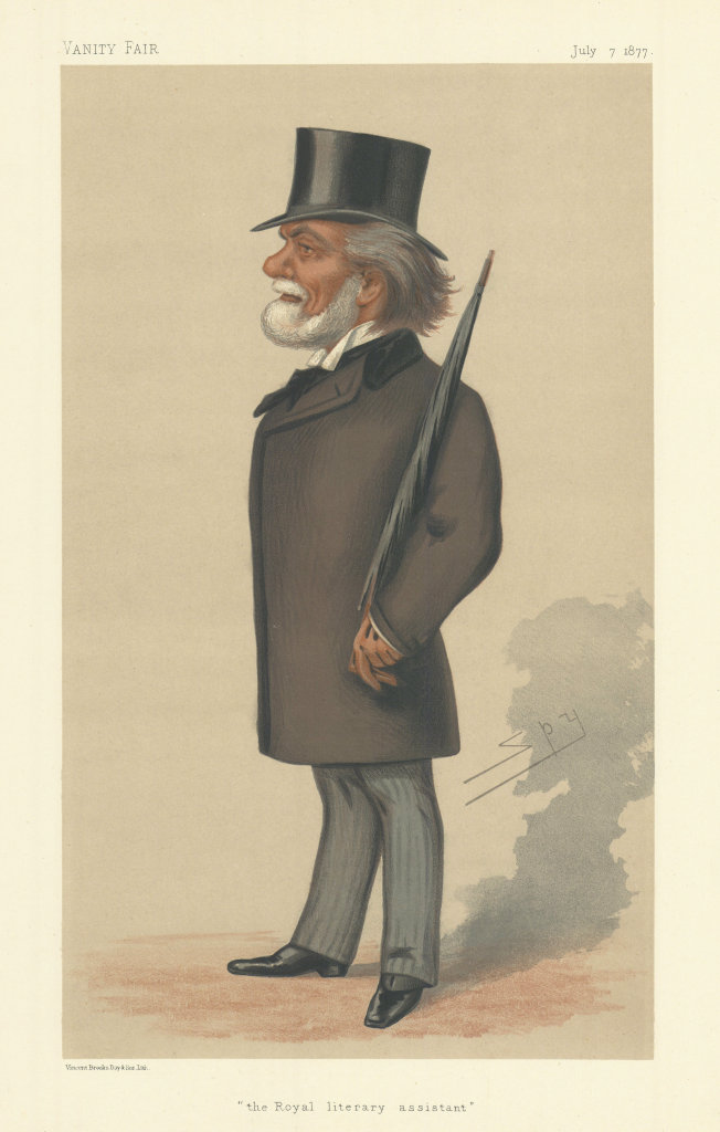 VANITY FAIR SPY CARTOON Theodore Martin 'The Royal Literary assistant' Poet 1877