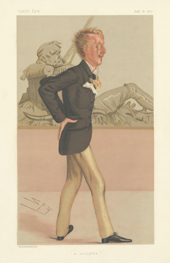 VANITY FAIR SPY CARTOON Ronald Leveson-Gower 'a sculptor' Artist 1877 print