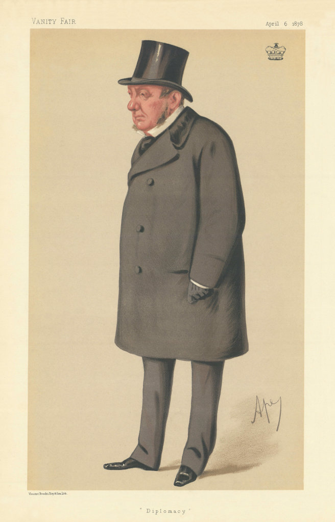 VANITY FAIR SPY CARTOON Viscount Richard Lyons 'Diplomacy' Diplomat. By Ape 1878