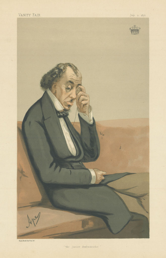 VANITY FAIR SPY CARTOON Benjamin Disraeli 'The junior Ambassador'. PM 1878