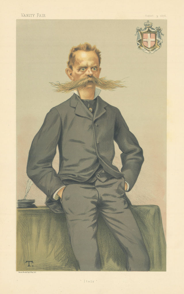 VANITY FAIR SPY CARTOON King Humbert 'Italy' by T 1878 old antique print