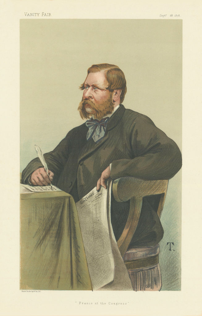 VANITY FAIR SPY CARTOON William Henry Waddington 'France at the Congress' 1878