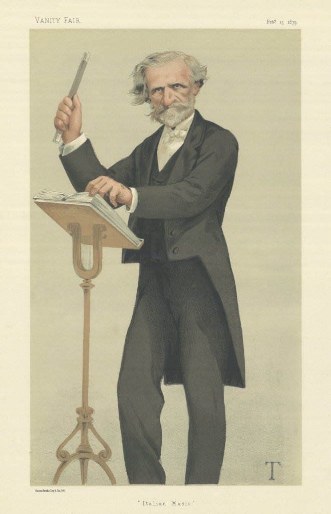 VANITY FAIR SPY CARTOON Giuseppe Verdi 'Italian Music' Opera Composer 1879