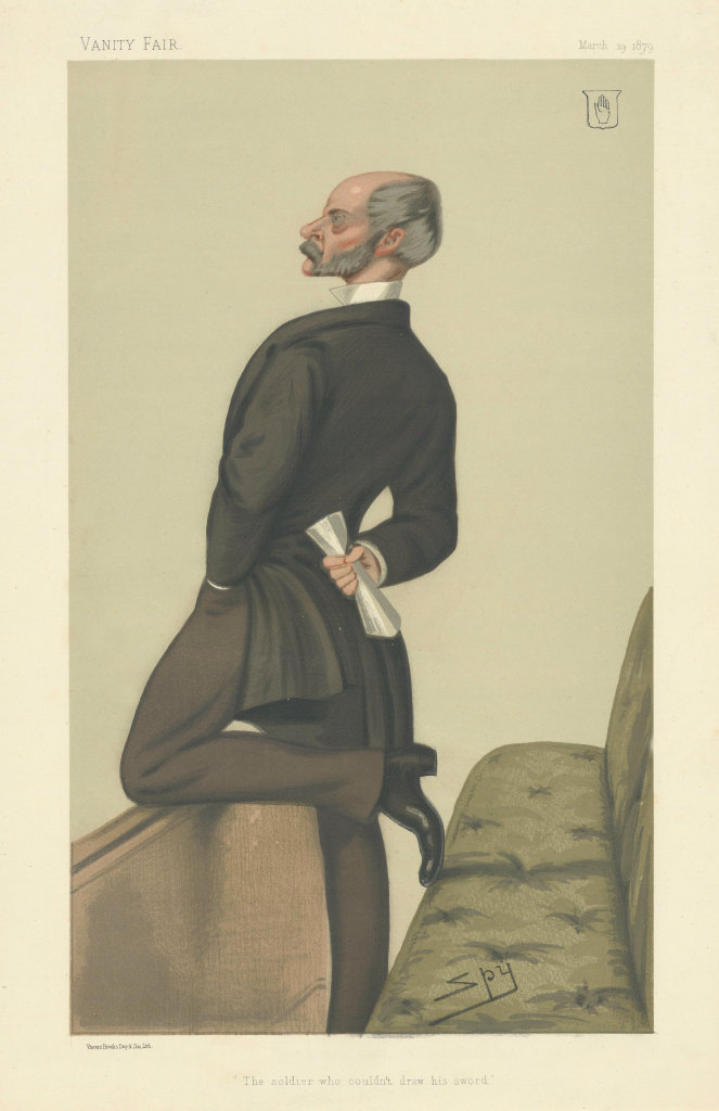 VANITY FAIR SPY CARTOON Henry Havelock-Allan 'The soldier who couldn't…' 1879