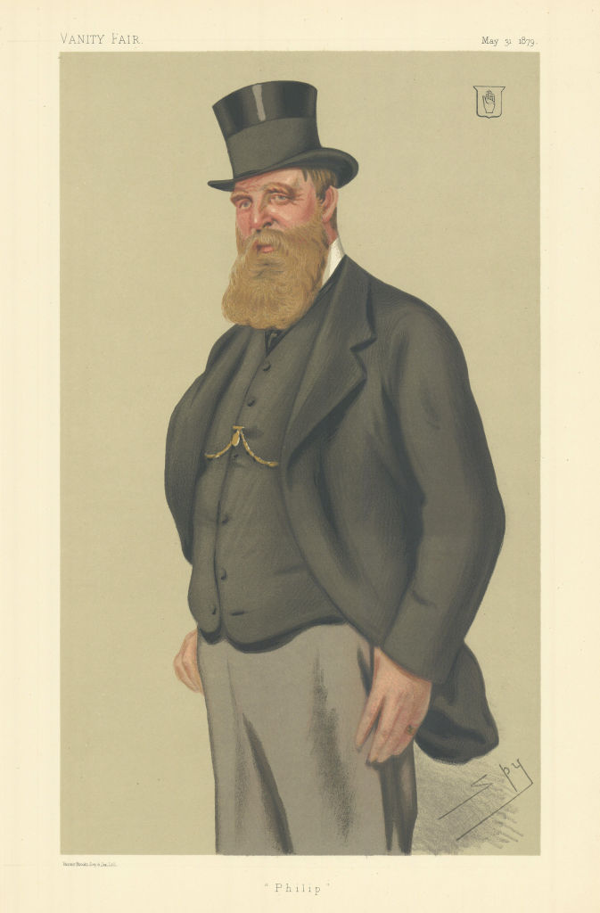 VANITY FAIR SPY CARTOON Sir Philip Miles, ,. Somt 1879 old antique print