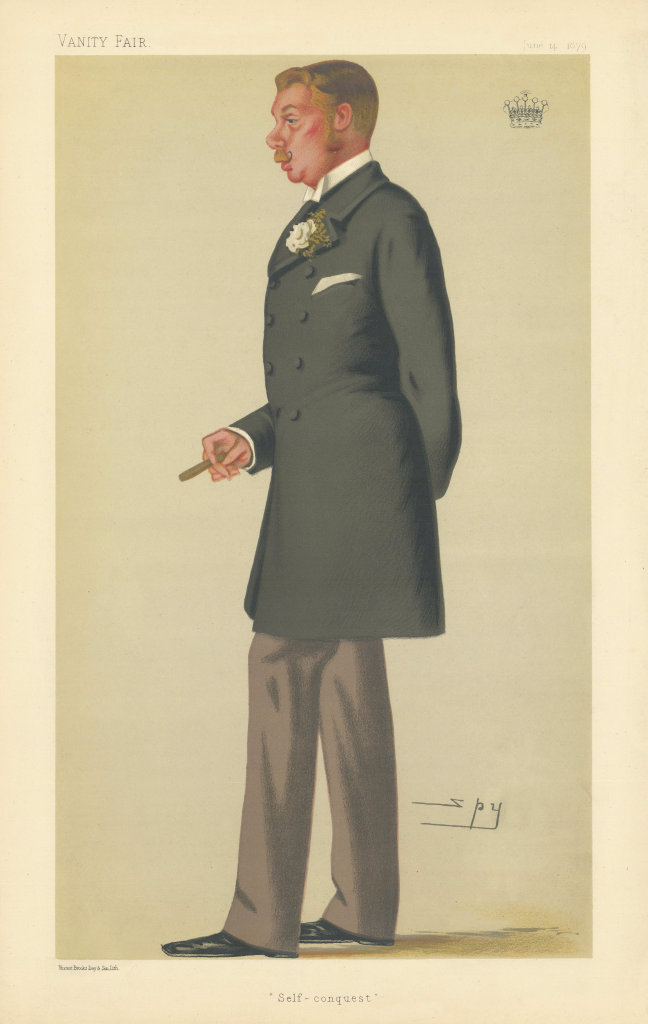 VANITY FAIR SPY CARTOON St George Lowther, Earl of Lonsdale 'Self-conquest' 1879