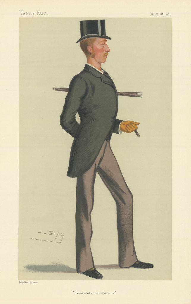 Associate Product VANITY FAIR SPY CARTOON Lord Inverurie 'Candidate for Chelsea' London 1880