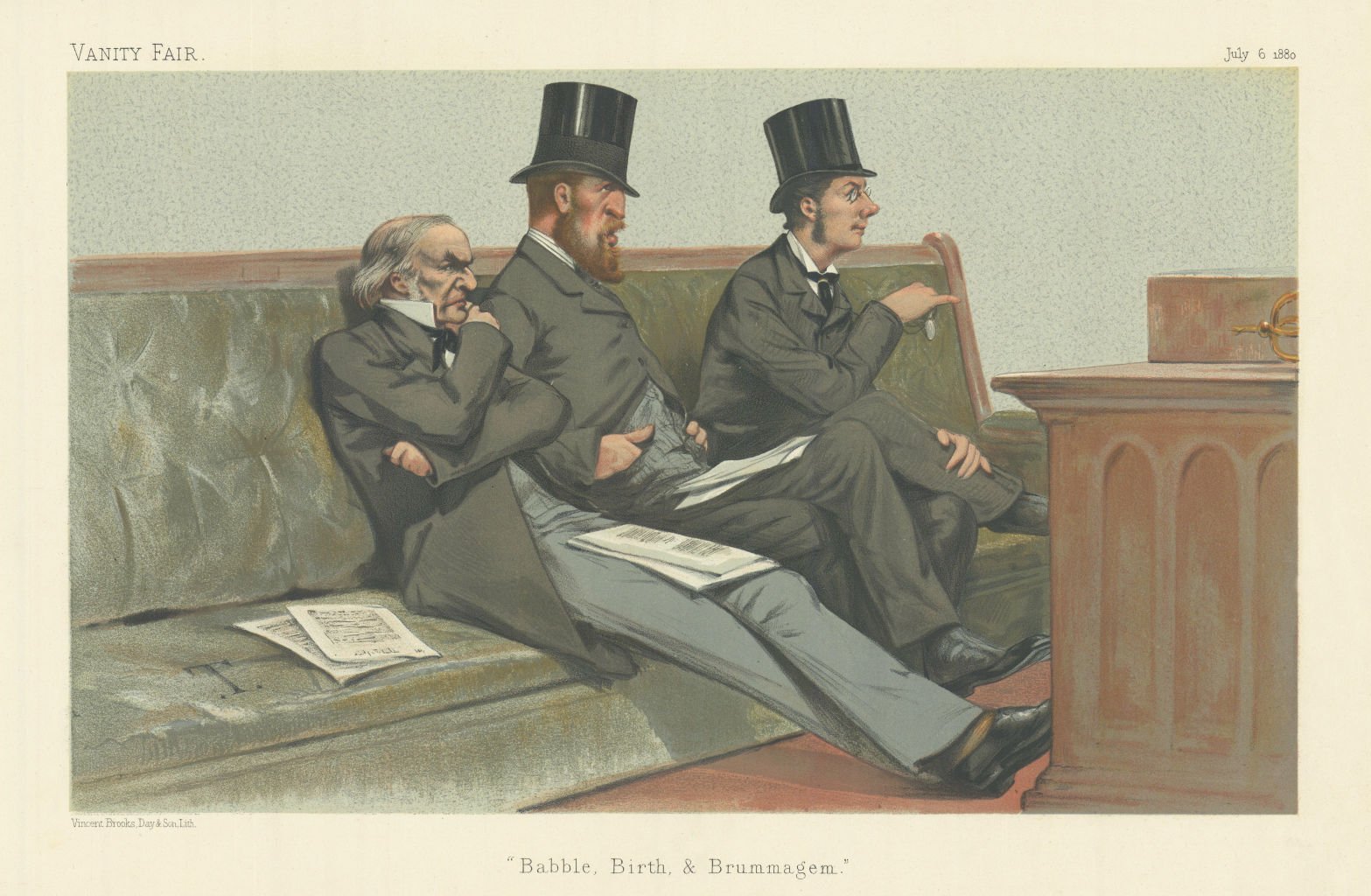 Associate Product VANITY FAIR SPY CARTOON The Treasury Bench 'Babble, Birth & Brummagem' 1880