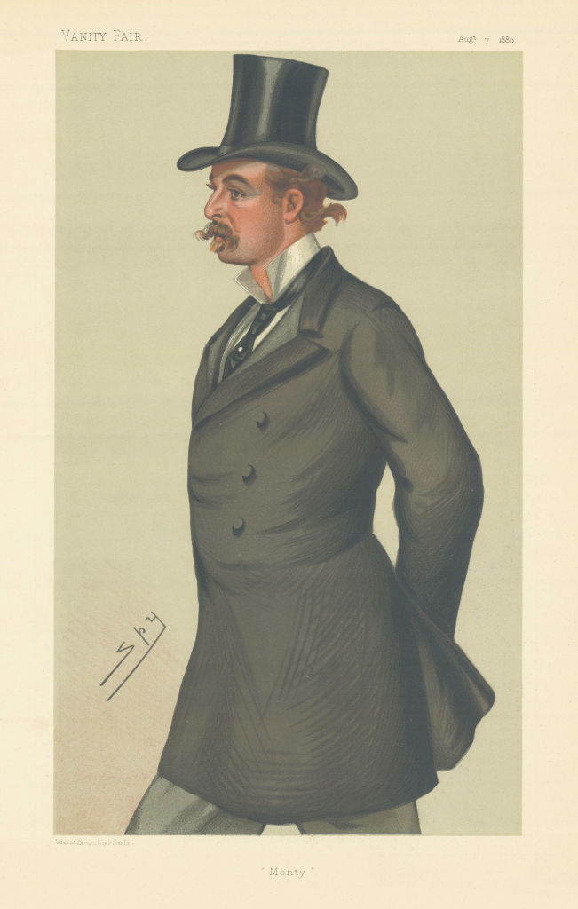 VANITY FAIR SPY CARTOON Montague John Guest 'Monty' Youghal & Wareham MP 1880