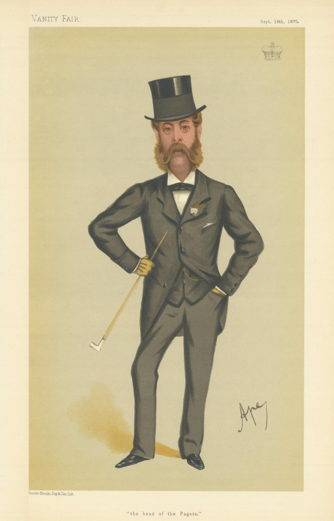 VANITY FAIR SPY CARTOON Marquis of Anglesey 'the head of the Pagets' Wales 1880