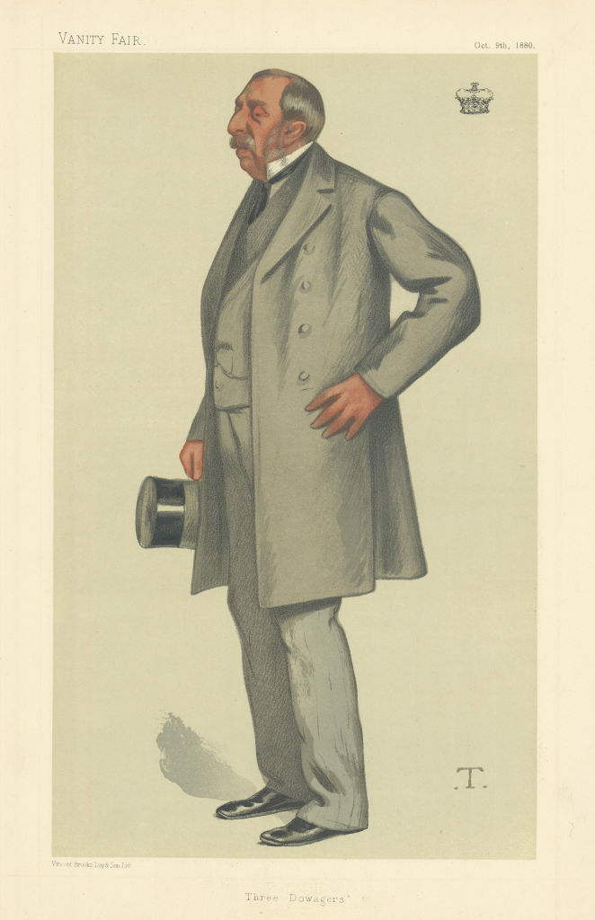 VANITY FAIR SPY CARTOON The Marquis of Ailesbury 'Three Dowagers' Bucks 1880