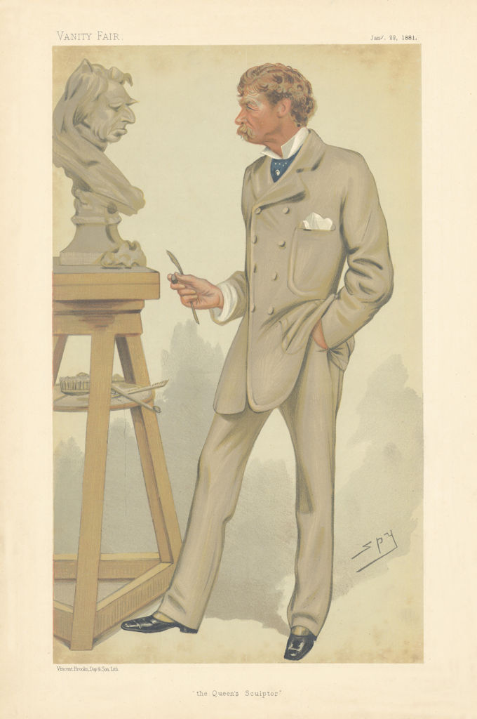 Associate Product VANITY FAIR SPY CARTOON Joseph Edgar Boehm 'the Queen's Sculptor' Artist 1881