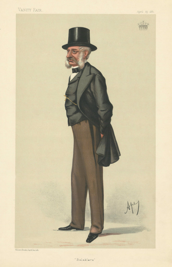 VANITY FAIR SPY CARTOON George Bingham, The Earl of Lucan 'Balaklava'. Ape 1881