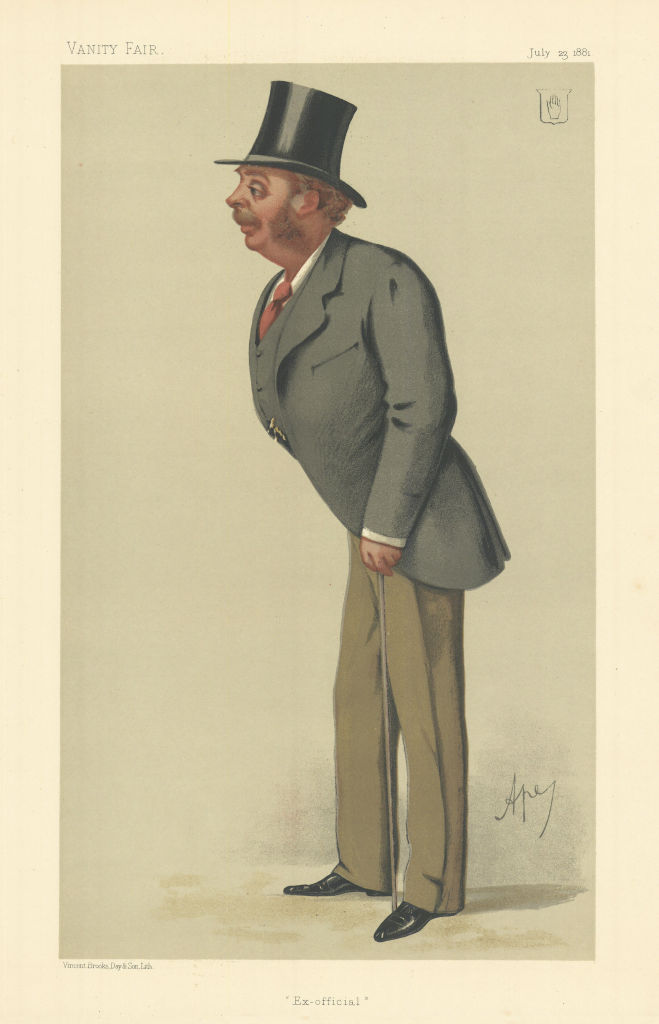 VANITY FAIR SPY CARTOON Sir Matthew White Ridley 'Ex-official'. Ape 1881 print