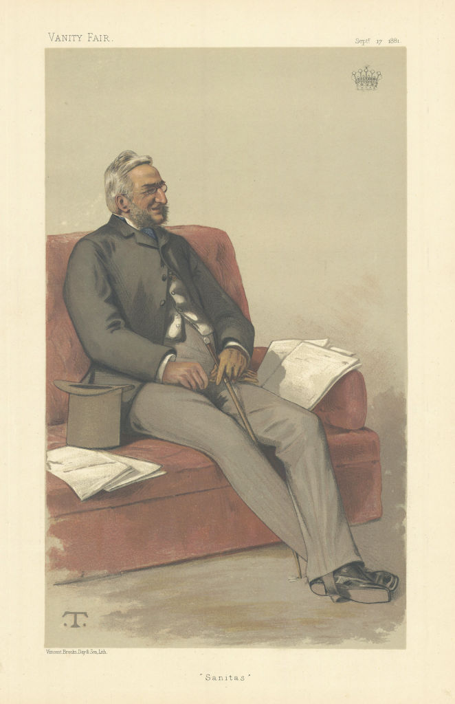 VANITY FAIR SPY CARTOON Hugh Fortescue, 3rd Earl 'Sanitas'. By T 1881 print