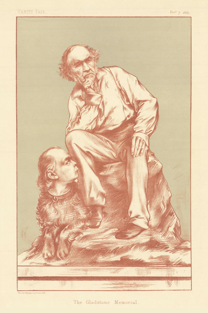 VANITY FAIR SPY CARTOON 'The Gladstone Memorial'. Charles Bradlaugh 1881 print