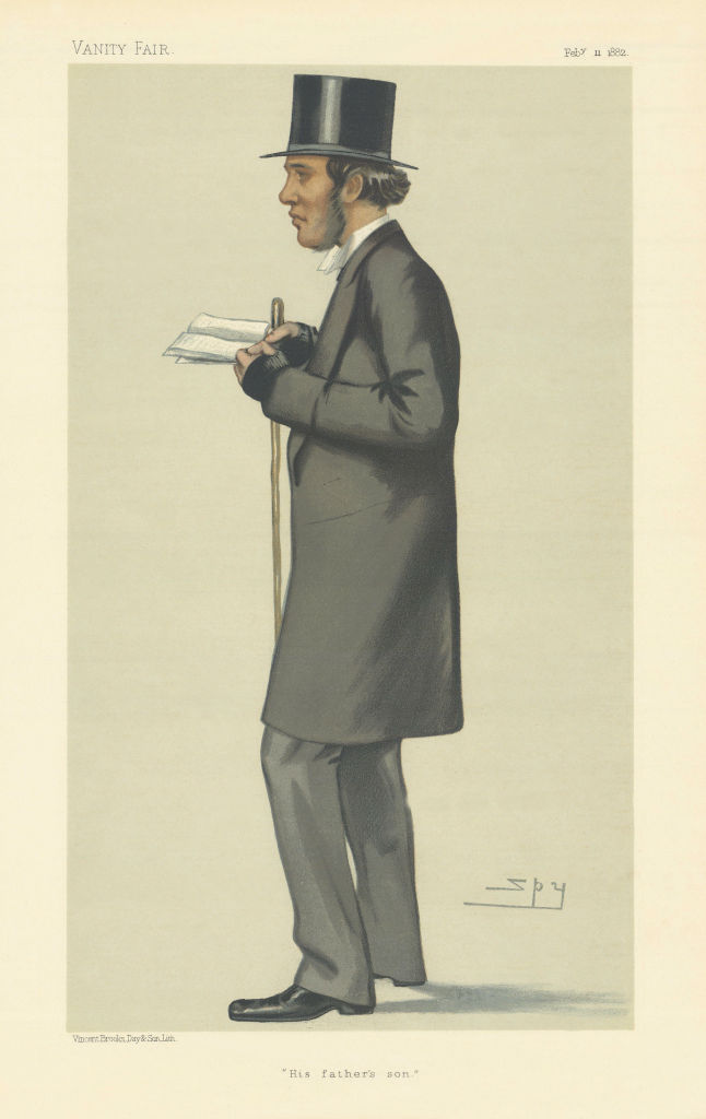 VANITY FAIR SPY CARTOON William Henry Gladstone 'His father's son' 1882 print