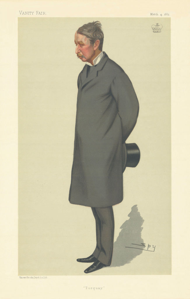 VANITY FAIR SPY CARTOON Lord Haldon 'Torquay' South Devon MP 1882 old print