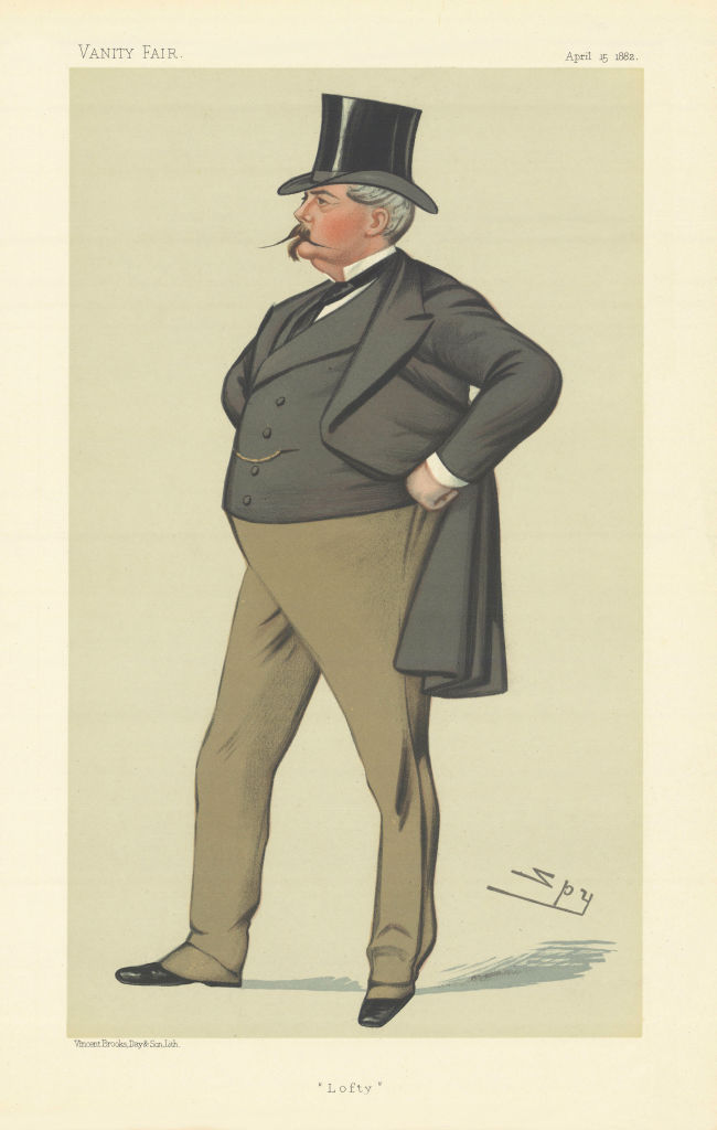 VANITY FAIR SPY CARTOON Arthur Loftus Tottenham 'Lofty' Ireland 1882 old print