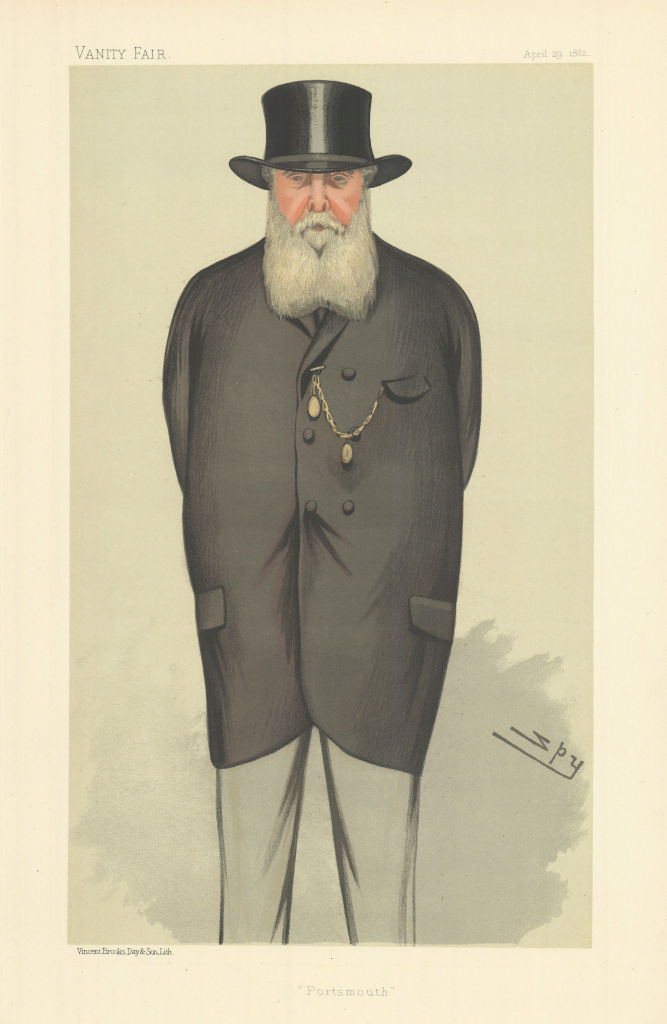 VANITY FAIR SPY CARTOON Thomas Charles Bruce 'Portsmouth' Hants 1882 old print
