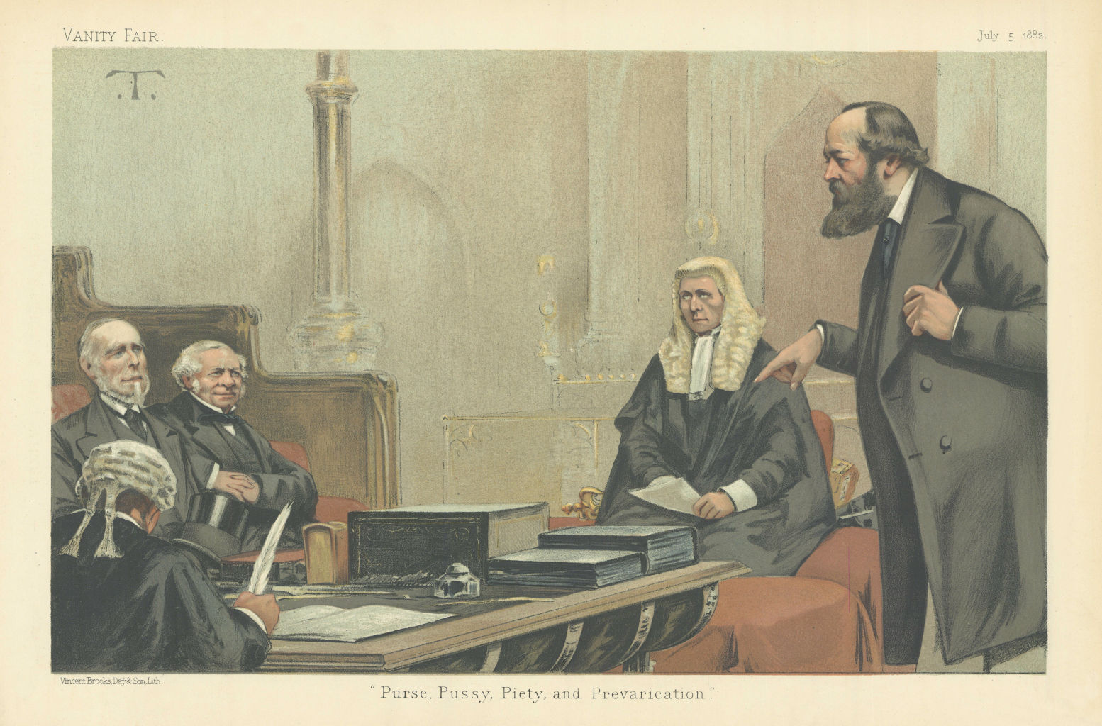 Associate Product VANITY FAIR SPY CARTOON Lords Northbrook, Granville, Selbourne & Salisbury 1882