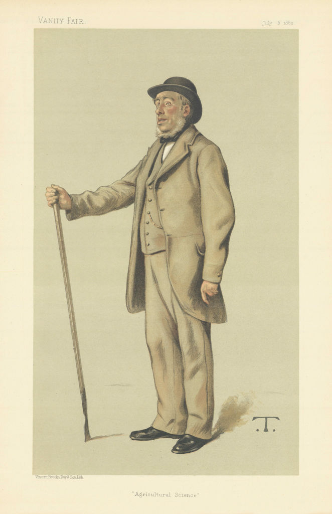 VANITY FAIR SPY CARTOON John Bennet Lawes 'Agricultural Science' Fertiliser 1882