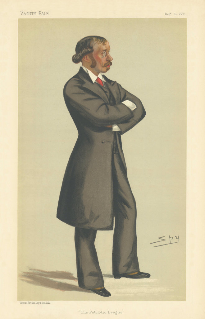 VANITY FAIR SPY CARTOON Ellis Ashmead-Bartlett 'The Patriotic League' 1882