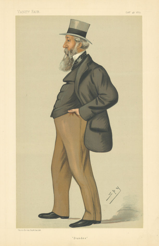 VANITY FAIR SPY CARTOON George Armitstead 'Dundee' Scotland 1882 old print