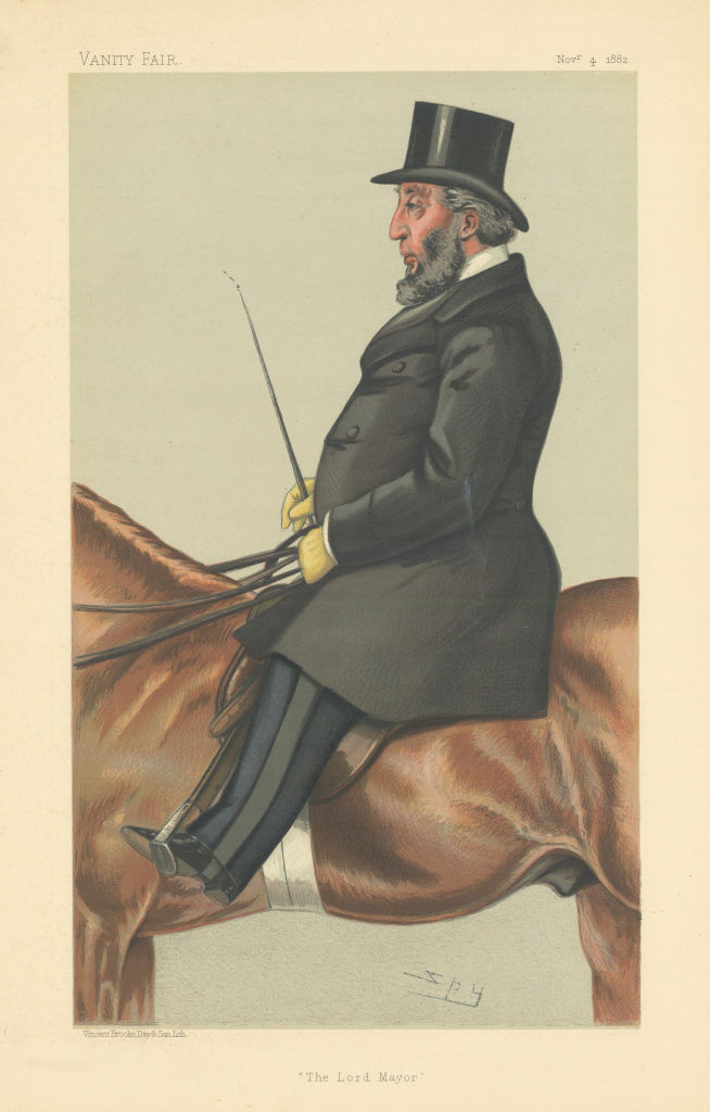 VANITY FAIR SPY CARTOON Sir John Whitaker Ellis 'The Lord Mayor' Rider 1882