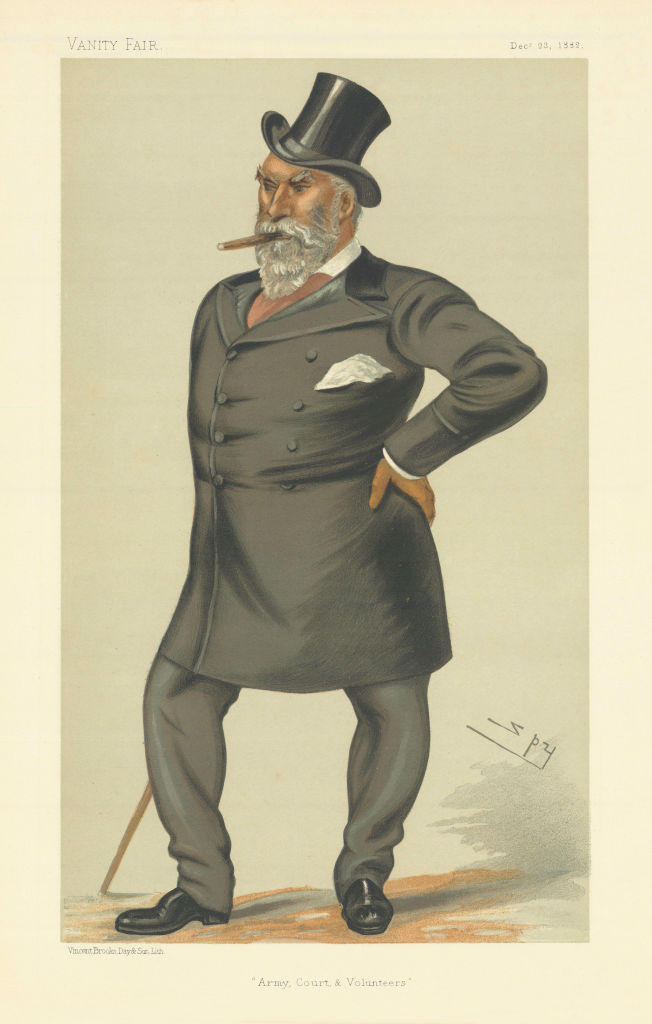 Associate Product VANITY FAIR SPY CARTOON Charles Hugh Lindsay 'Army, Court & Volunteers' 1882