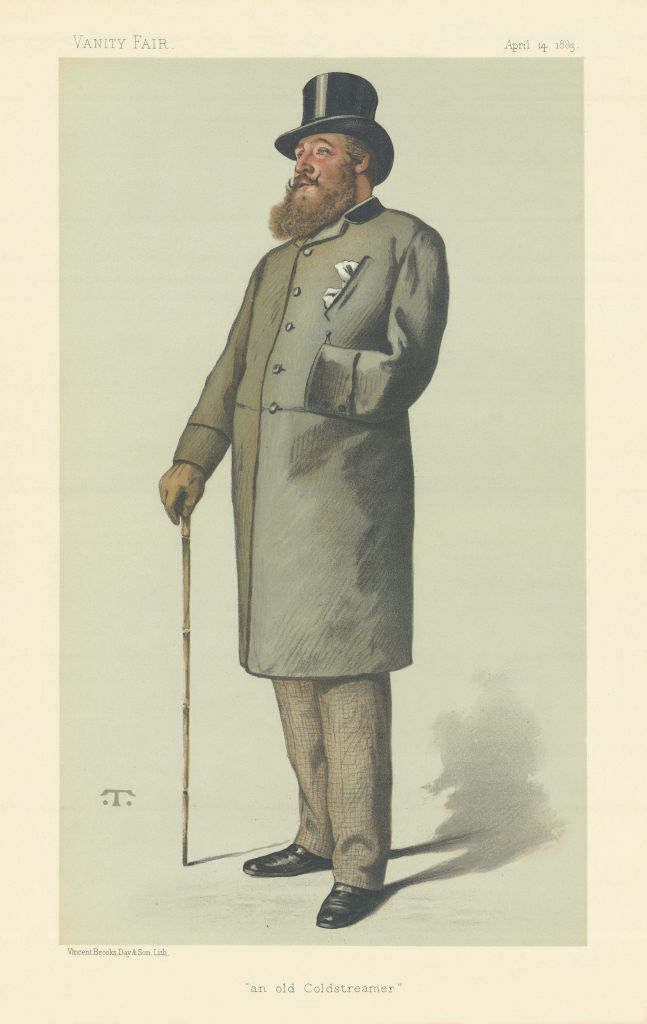 VANITY FAIR SPY CARTOON Lt-Gen Charles Baring 'an old Coldstreamer' Sailing 1883