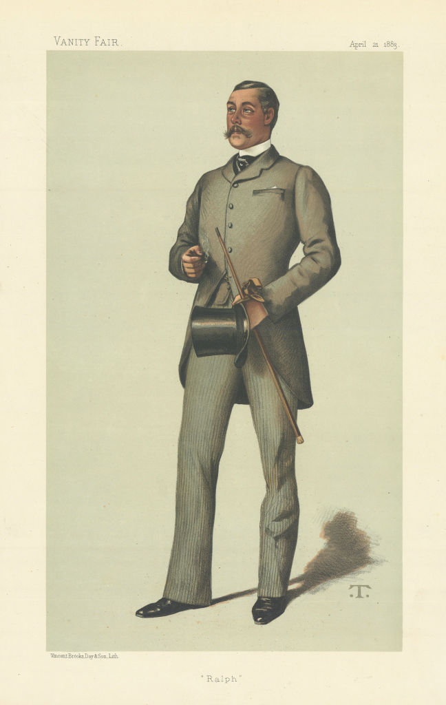 VANITY FAIR SPY CARTOON Lt-Col Ralph Vivian 'Ralph' Cornwall. By T 1883 print