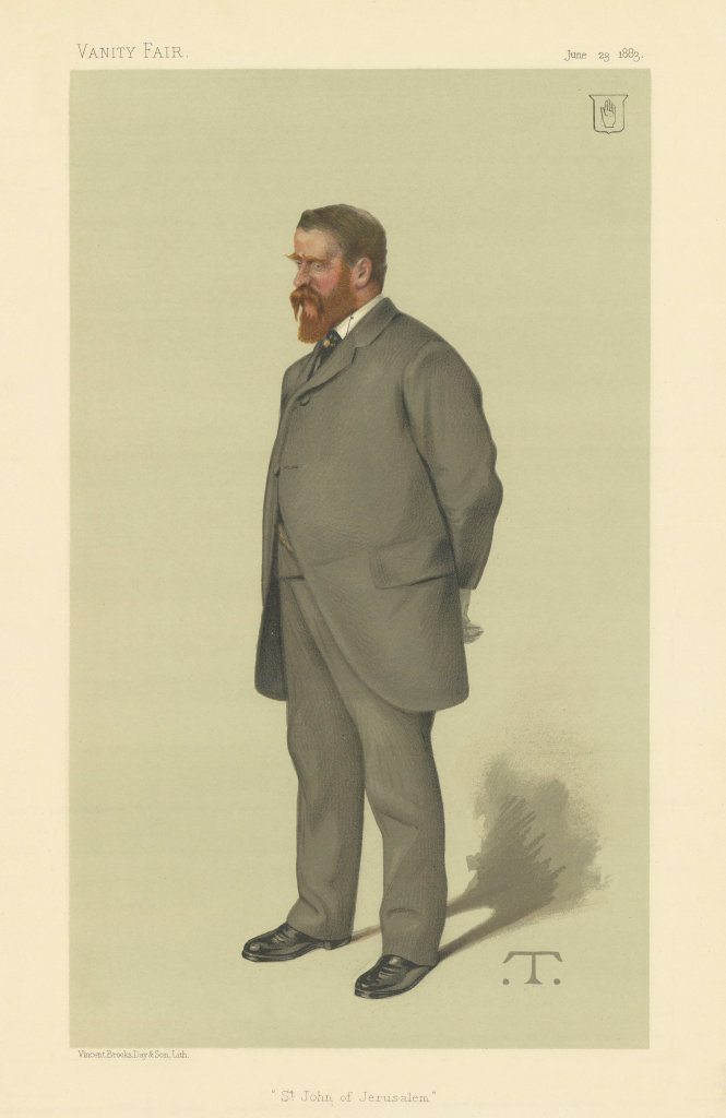 VANITY FAIR SPY CARTOON Sir Edmund Lechmere 'St John of Jerusalem' Banking 1883