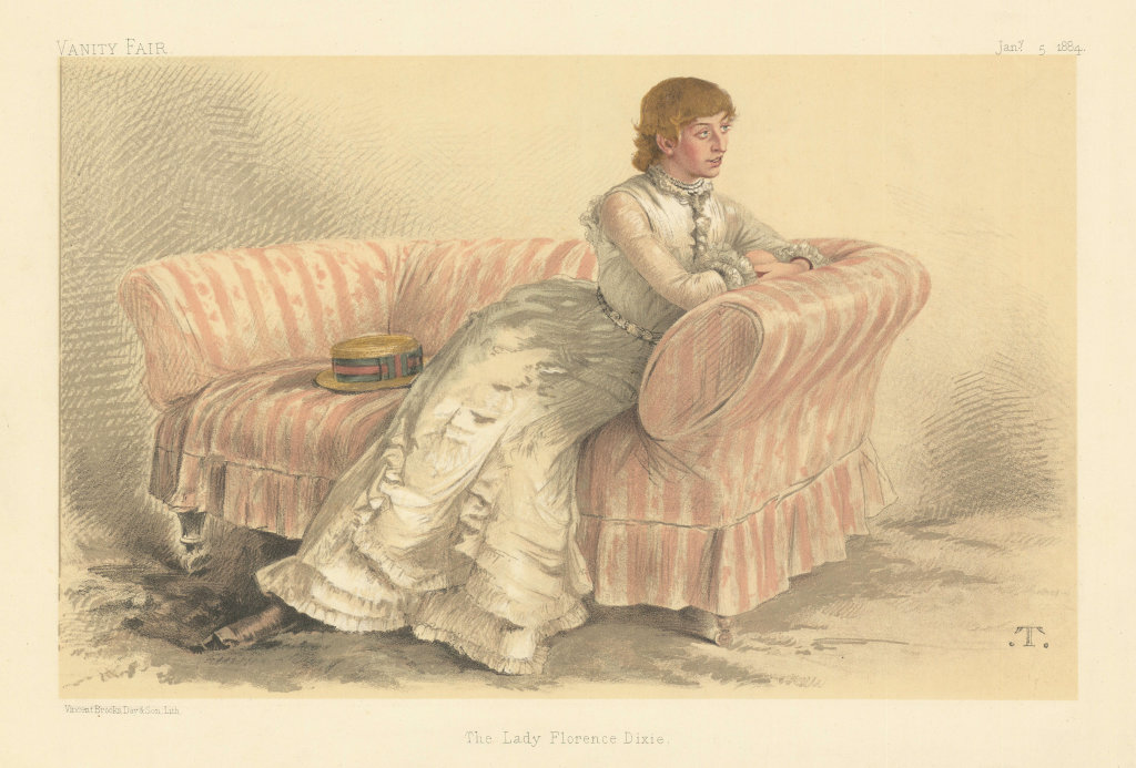 VANITY FAIR SPY CARTOON The Lady Florence Dixie. Ladies. By T 1884 old print