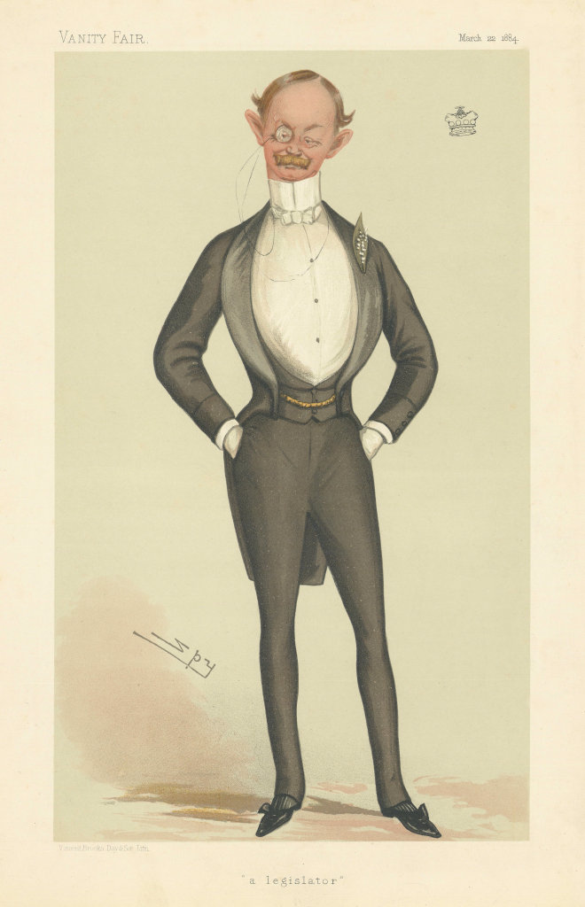 VANITY FAIR SPY CARTOON Lawrence Palk, 2nd Baron Haldon 'a legislator' 1884