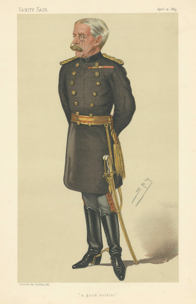 VANITY FAIR SPY CARTOON General George Higginson 'a good soldier' Military 1884
