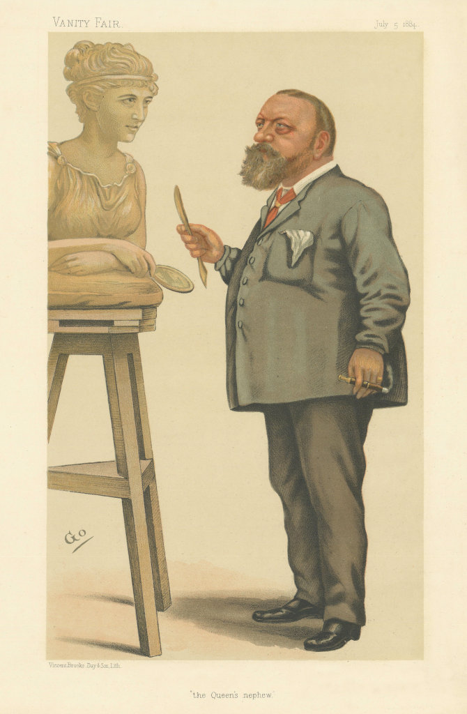 VANITY FAIR SPY CARTOON Count von Gleichen 'the Queen's nephew' 1884 old print
