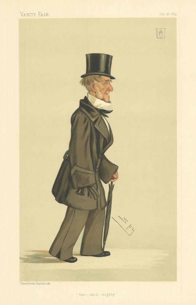VANITY FAIR SPY CARTOON Sir Walter George Stirling 'two-and-eighty' 1884 print