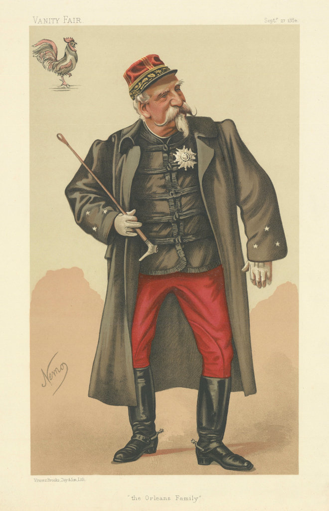 VANITY FAIR SPY CARTOON Henri d'Orléans, Duc D'Aumale 'The Orleans Family' 1884