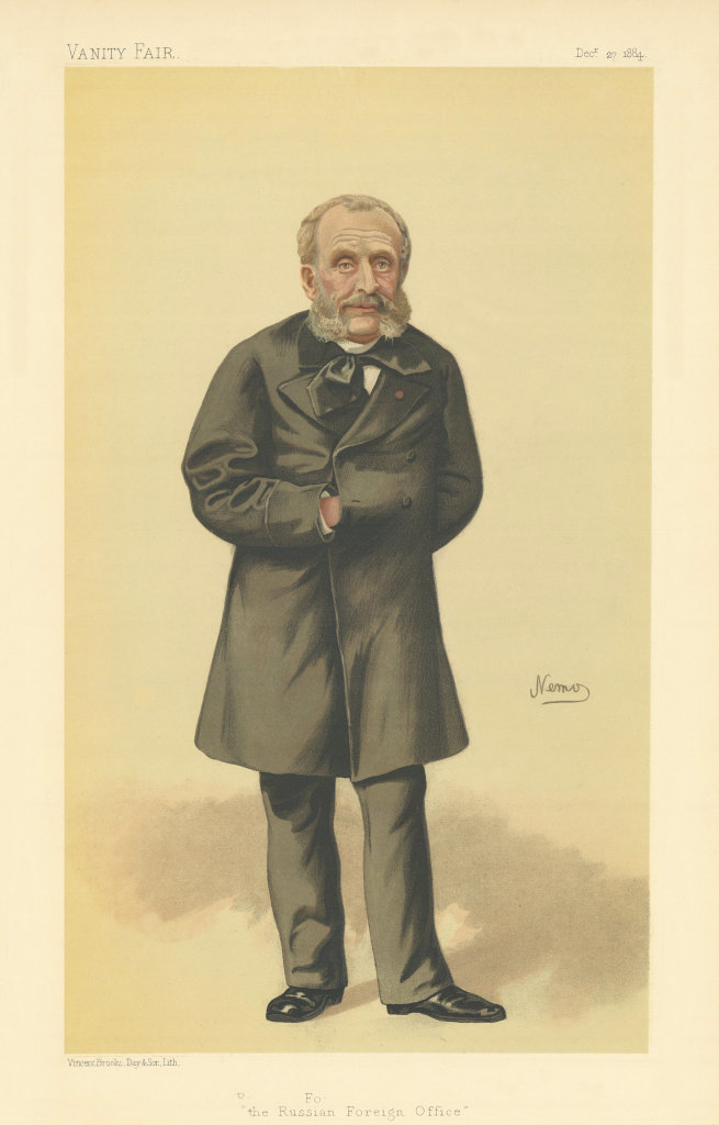 VANITY FAIR SPY CARTOON Nikolay de Giers 'The Russian Foreign Office'. Nemo 1884