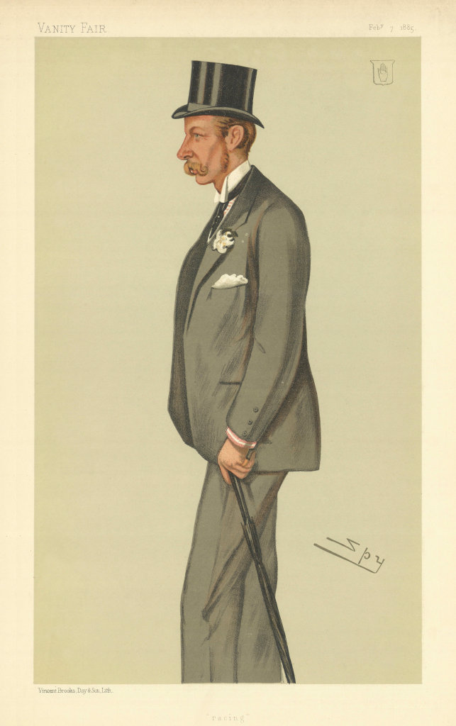 VANITY FAIR SPY CARTOON Sir George Chetwynd 'racing' Warwickshire 1885 print