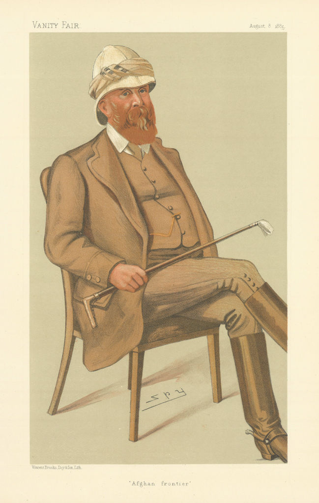 VANITY FAIR SPY CARTOON Major-General Peter Stark Lumsden 'Afghan frontier' 1885