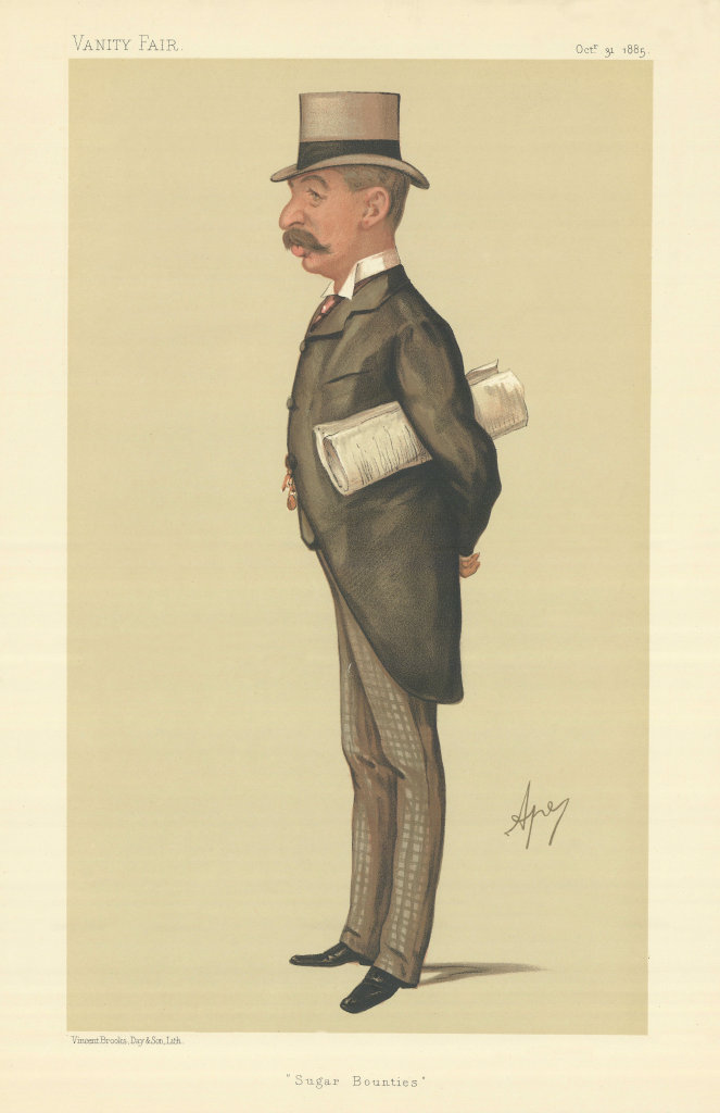 VANITY FAIR SPY CARTOON Charles Ritchie 'Sugar Bounties'. Chancellor. Ape 1885