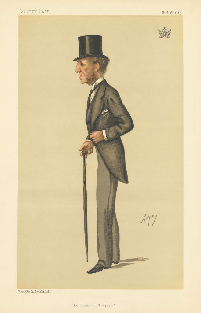 Associate Product VANITY FAIR SPY CARTOON Dudley Ryder, Earl of Harrowby '…Sugar of Toryism' 1885