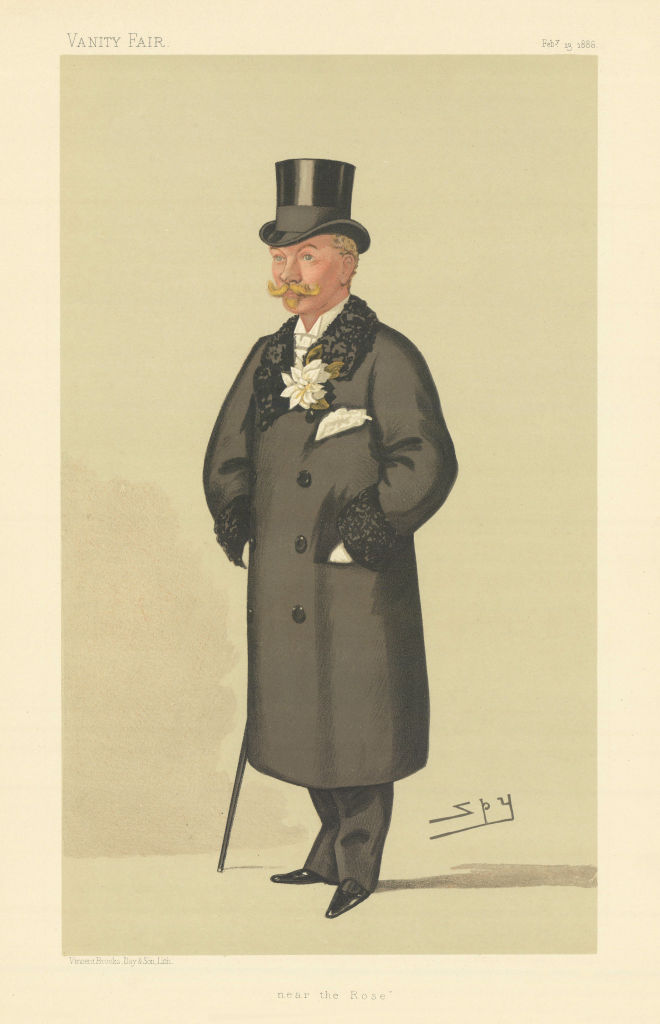 VANITY FAIR SPY CARTOON Henry Tyrwhitt-Wilson 'near the Rose' Norfolk 1886