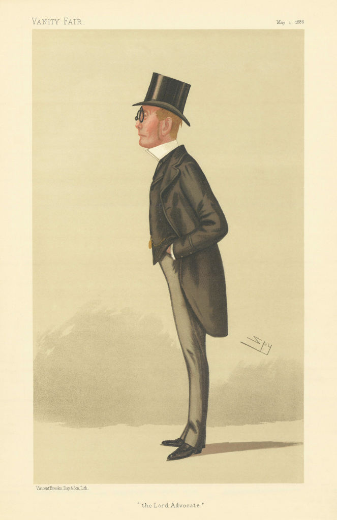 VANITY FAIR SPY CARTOON John Blair Balfour 'the Lord Advocate' Law 1886 print